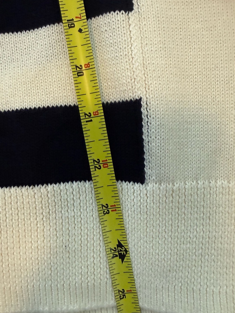 T by Talbots Cream and Navy Striped Cowl Sweater with Pink Trim NWT sz XL - Picture 9 of 10